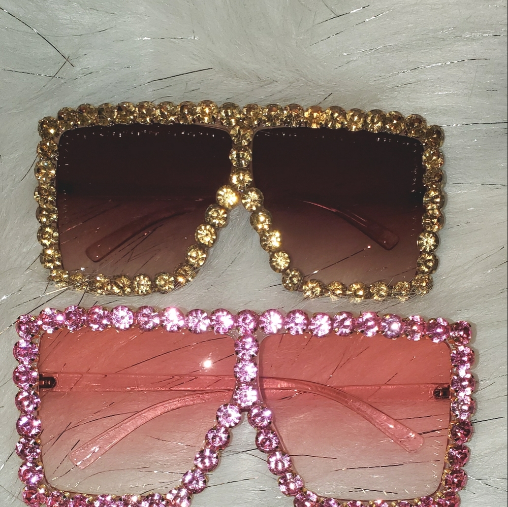 Oversized Rhinestone Sunglasses - Picture 3 of 5